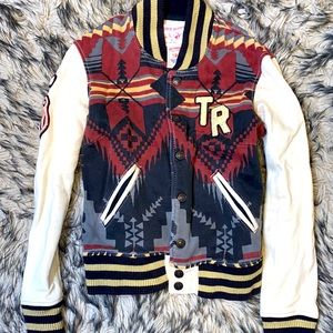 True Religion Aztec Fleece Jacket Sz Small
